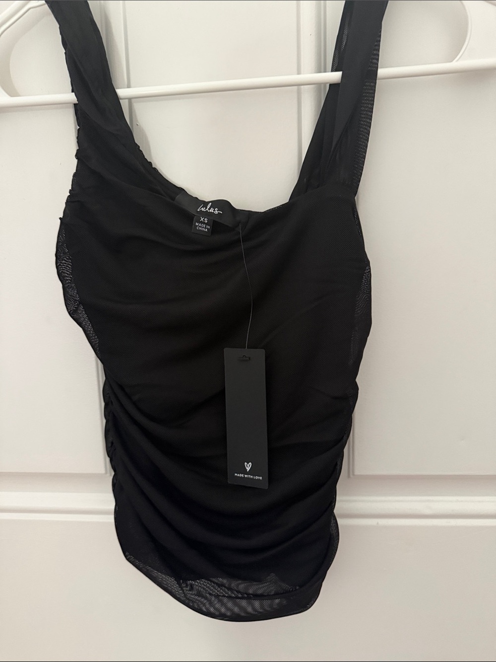 Lulu's Black Ruched Tank Top - Picture 3 of 5